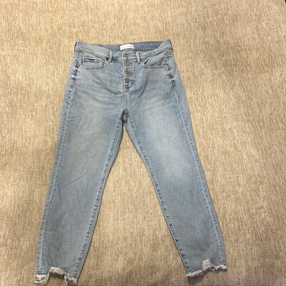 Loft high waist skinny crop jeans size 6